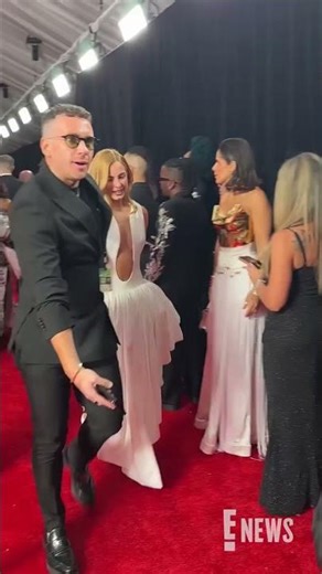 Addison Rae gets cheeky on the #Grammys red carpet. #AwardsSeason