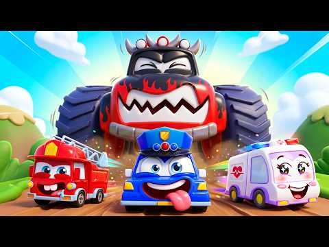 Zoom! Zoom! A Giant Monster Truck Is Coming! 😱 | Vehicles Kids Song | RoboRush Nursery Rhymes