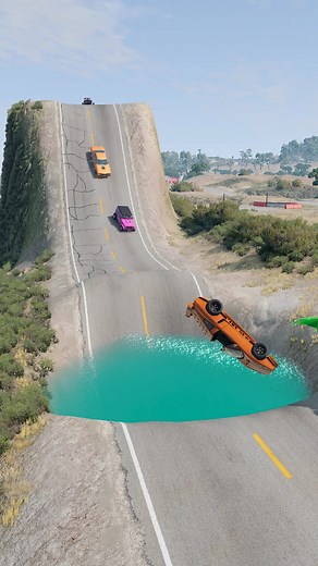 Cars vs Giant Water Pit #14 - BeamNG.Drive