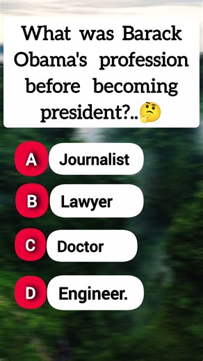 What was Barack's Obama profession before becoming President?🤔#quiztime#quiz #brainteaser #usa