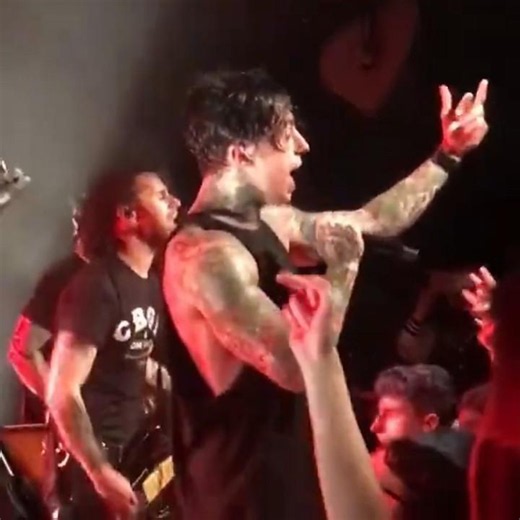 Ronnie Radke (Falling In Reverse) performing "Fck You And All Your Friends" in Germany, 2018
