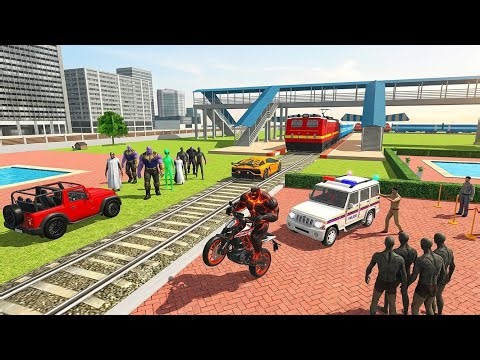 Monster Bike vs Police Train Challenge 🚨🔥Thanos Aur Alien Ka Railway Track Battle 😱🚂