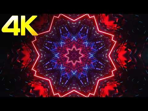 4K Relaxing Blue & Pink Cyber Tunnel Neon Light Screensaver Abstract Tv Background Video Loop