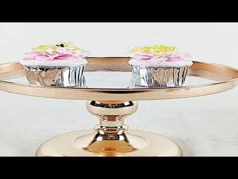 Silver&Gold Mirror Cake Stand Electroplating Metal Cupcake Wedding Party Dessert Table Decoration