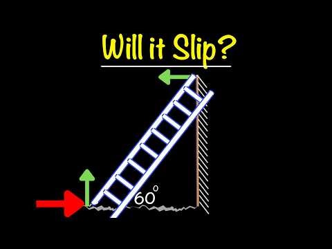 Ladder Friction Problem — Step by Step (Will It Slip?)