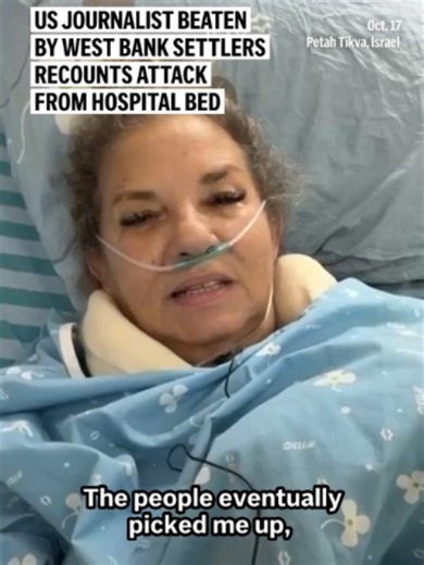 The Washington Post photographer Heidi Levine, who was attacked by Jewish settlers, spoke to the Associated Press Saturday at Beilinson Hospital, where she is being treated for her injuries. #westbank #israel #hospital #photographer