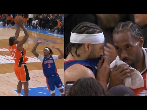Kawhi Leonard drops 55 points vs Pistons then talks to Cade Cunningham - Full Highlights