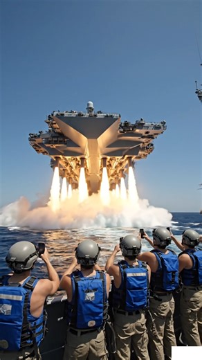 When the ocean isn't big enough... we go up! 🌊➡️🌌 The ultimate VTOL aircraft carrier. The scale of this is absolutely insane! AircraftCarrier #VTOL #SciFi #FutureTech #Military #Navy #CGI #AIArt #Surreal #MindBlowing | Military equipment