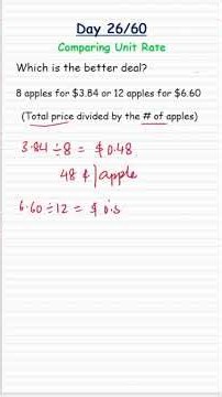Day 26/60 | Comparing Unit Rates |GED Math #gedmath #ratio #math8 #proportion #ratioandproportion