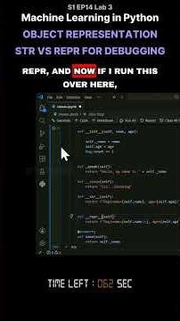 V S1 EP14 Lab 3 Machine Learning in Python Object Representation str vs repr for Debugging