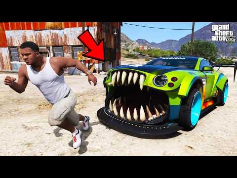 Franklin Trying To Destroy Cursed Supercar in GTA 5 | SHINCHAN and CHOP