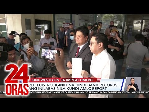 BSP Gov., AMLC Director at 4 mambabatas, inireklamo ng asawa ni VP Duterte dahil sa... | 24 Oras