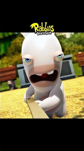 🐰 got a weapon for fighting ⚔ but it's too long #short #viral #video #rabbit #rabbidsinvasion