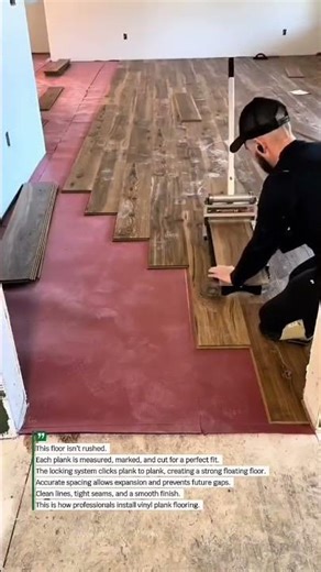 Perfect Vinyl Plank Flooring Fit | Pro Floor Installation #flooring #DIY #shorts