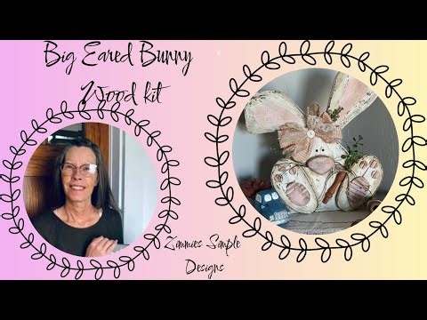 Big Eared Bunny Wood kit/Primitive farmhouse Easter decor/Easy Rustic spring craft/Primitive Bunny