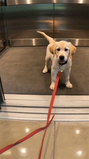 The Elevator Started Lifting Him | Puppy Leash Rescue #shorts