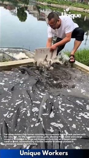 Aquaculture Harvesting: Releasing Fish from Holding Tank into Canal