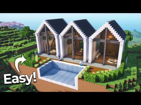 ⛏️ Minecraft :: How to build a Luxurious Cliff House 🏡 [마인크래프트 고급스러운 절벽 집짓기 건축강좌]