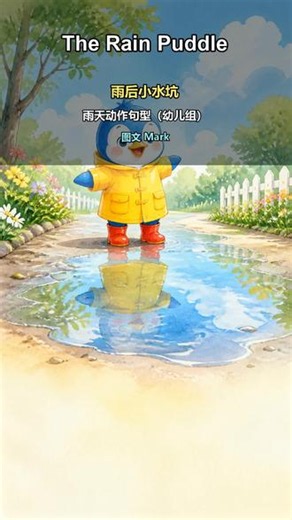 雨后小水坑！孩子跟读 Jump, jump, jump. 暑假雨后的小水坑，也能变成英语绘本。核心句 Jump, jump, jump. 节奏感很强，适合孩子边看边跟读。#儿童英语启蒙 #亲子英语 #英语绘本 #英语跟读 #幼儿英语 #宝宝英语 #暑假英语 #亲子共读 #绘本故事 #英语启蒙 #雨天英语 #动作英语