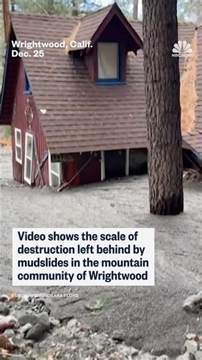 Video shows the scale of destruction left behind by mudslides in Wrightwood