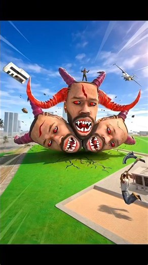 Franklin Vs Franklin Big 3 Giant Heads 😱 #franklin #gta #visitfranklin #usa #sad