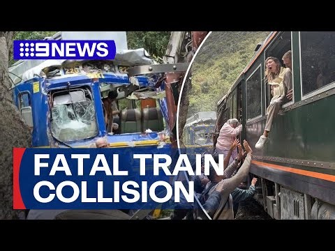 At least one dead and around 30 passengers injured after train collision | 9 News Australia