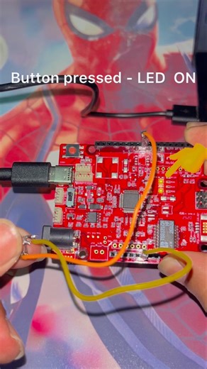 LED On and OFF by push button#arduino #embedded #led #pushbutton-switch#nuvoton