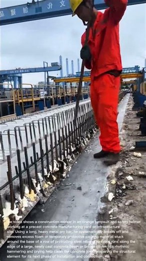 Satisfying Construction Work: Cleaning Excess Foam Off Concrete Beams
