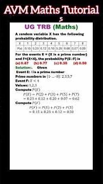 Probability of discrete random variable | #ugtrbmaths | #tnsetmaths | #polytrbmaths | #pgtrbmaths