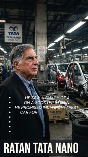 Family on scooter → ₹1 Lakh car. He lost crores but won hearts. Ratan Tata legend!