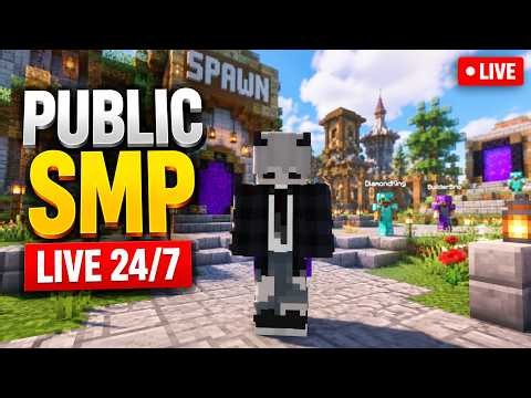 🔴 LIVE 🔥 Best Public Survival SMP Minecraft | 24/7 Online | Java + Bedrock | Free To Join