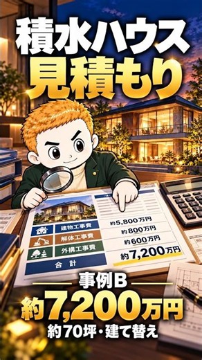 積水ハウスの見積もり約7,200万円｜70坪の建て替え、本体価格との差は？