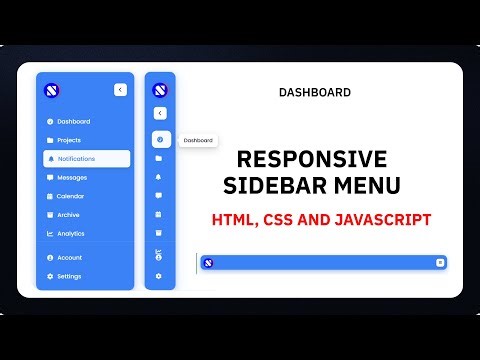 Build a Responsive Sidebar Menu in HTML CSS & JavaScript | Dashboard Navigation Bar Tutorial 2026