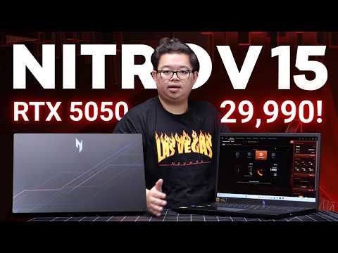 NITRO V15 โน้ตบุ๊คเล่นเกม 29,990.- แรงไม่แพง RTX™ 5050 + Core i5-13420H ประกัน 3Y