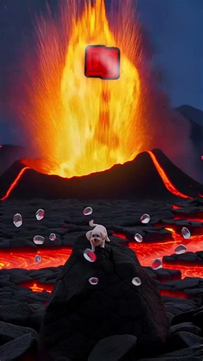 ❗POV: Puppy Trapped in Exploding Lava! 🐶🔥 #emotional #lava