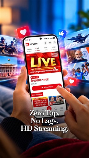 Zero Tap. No Lags. HD Streaming. No Cable Needed – India’s Most Watched Republic App!