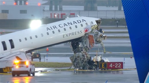 Damaged Air Canada jet seen on tarmac