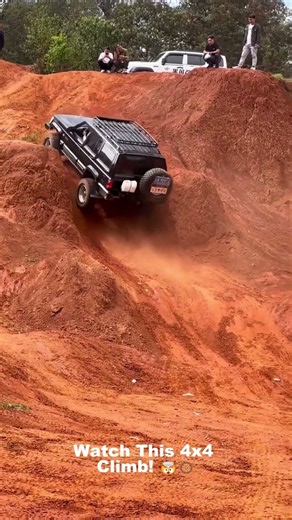 Climbing a muddy hill🤯