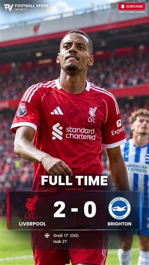 Liverpool vs Brighton 2-0 😱 Isak Scores as Liverpool Win! | Premier League Highlights #Shorts