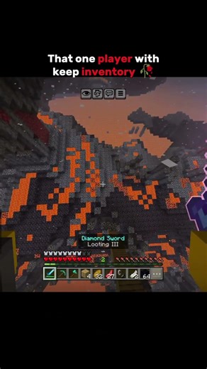 Minecraft keep inventory player 💀 #minecraft #viral #gaming