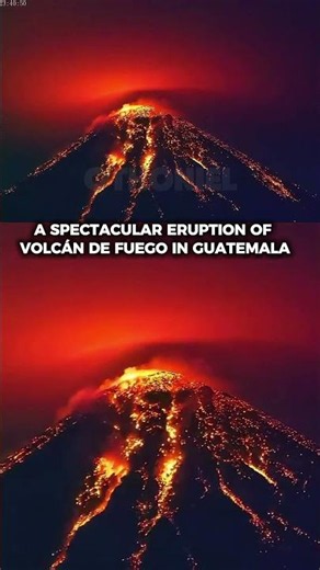 The moment Volcán de Fuego completely blew up! 🌋