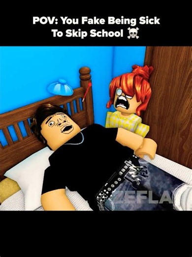 When You Act Sick So You Don’t Have To Go To School 💀 #roblox #shorts #robloxanimation #usa