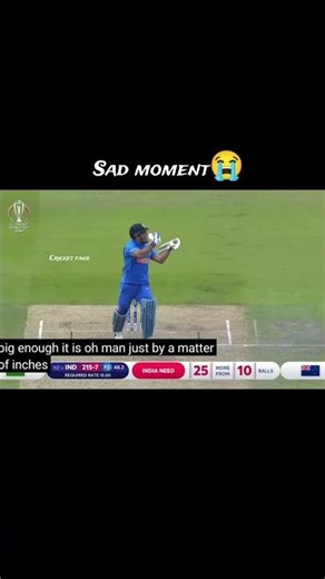 2019 World Cup semi final sad moment #shorts #cricket #ipl