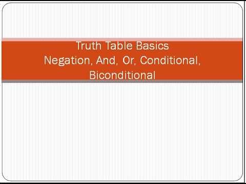 Truth Table Basics