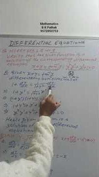 Verification : Solution of Differential Equation #12th