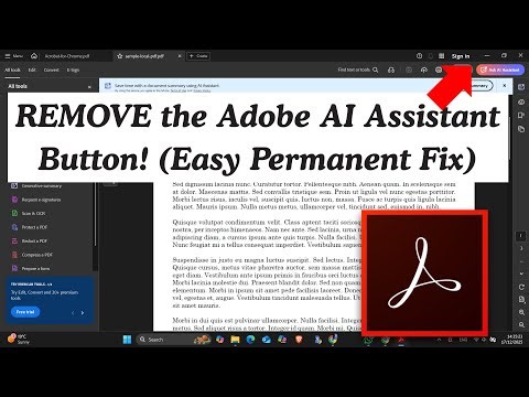 How to REMOVE Adobe AI Assistant Button! (Permanent Fix)