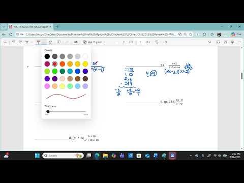 Algebra I - Ch. 12 Review (Class & Homework)