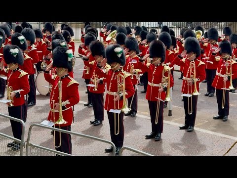 Hundreds of King’s Guards March In Formation After Trooping the Colour (Rehearsal) 🇬🇧
