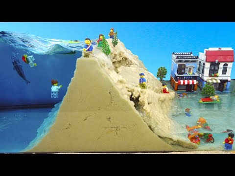 LEGO City Flood: Giant Dam Breach Experiment - Tsunami Disaster