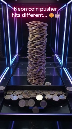 Neon coin pusher hits different 🪙🎰 #satisfying